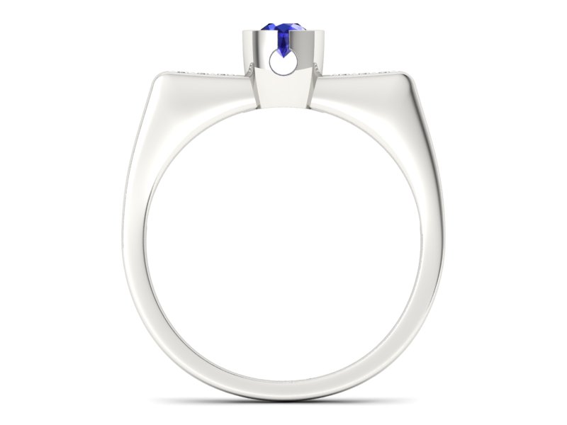 Pierścionek zaręczynowy z szafirem i brylantami - P15248bszc - 2