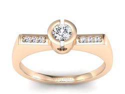 Złoty pierścionek z brylantami różowe złoto - P15248c