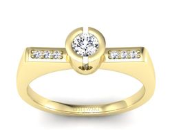 Złoty pierścionek z brylantami żółte złoto - P15248z