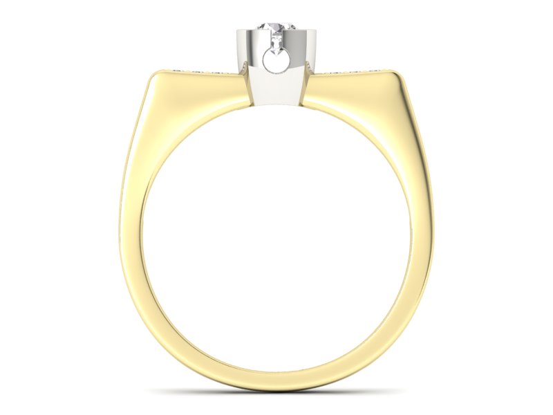 Pierścionek zaręczynowy z brylantami żółte białe - P15248zb - 2