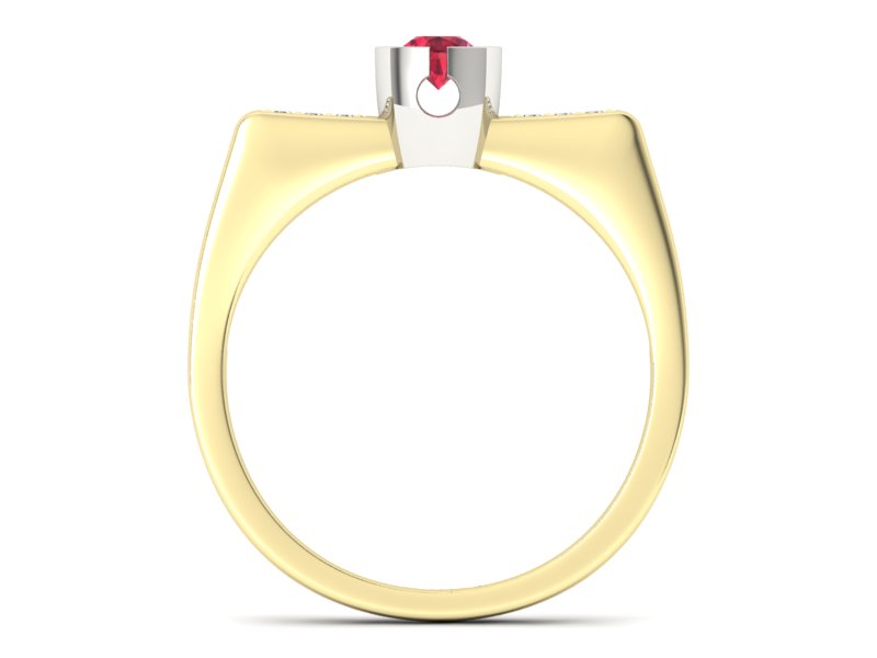 Pierścionek zaręczynowy z rubinem z brylantami - P15248zbr1 - 2