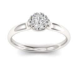 Pierścionek zaręczynowy z brylantami białe złoto - P15249b