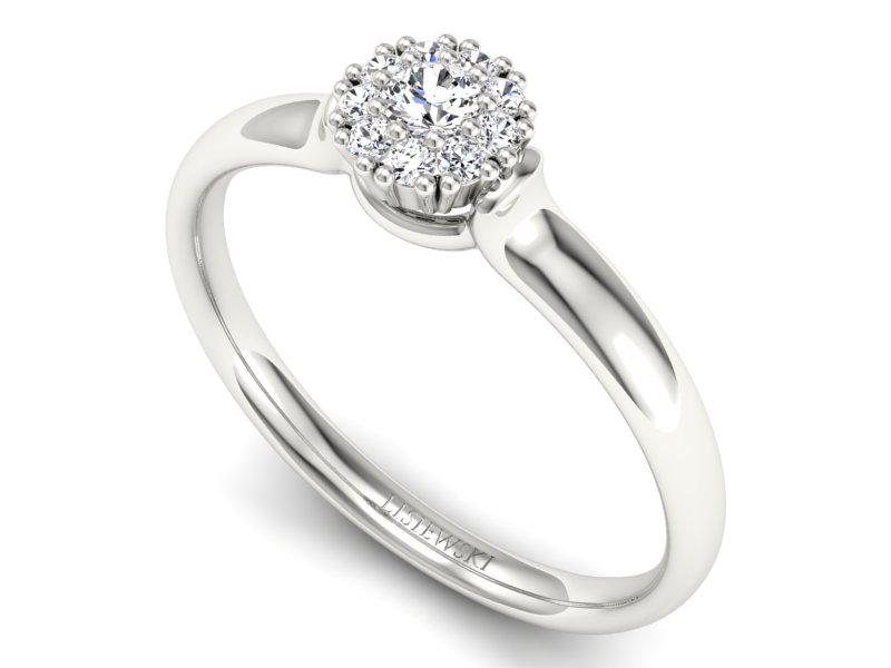 Pierścionek zaręczynowy z brylantami białe złoto - P15249b - 3