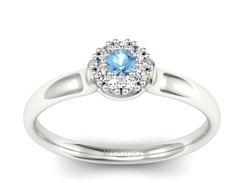 Pierścionek zaręczynowy z topazem i brylantami - P15249ba - 1