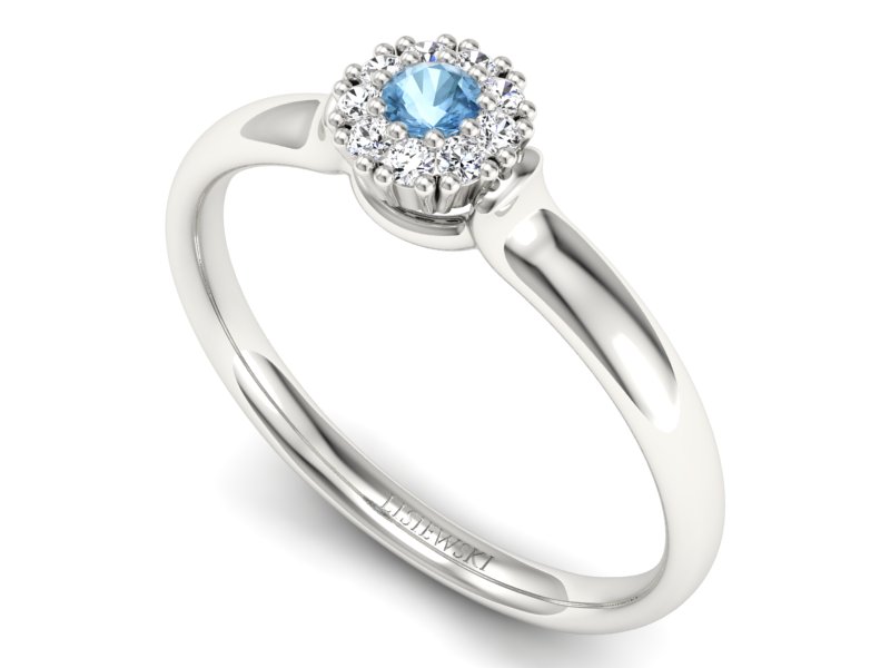 Pierścionek zaręczynowy z topazem i brylantami - P15249ba - 3