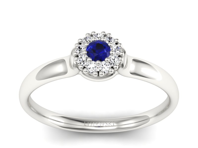 Złoty Pierścionek ze spinelem i brylantami - P15249bsp - 1