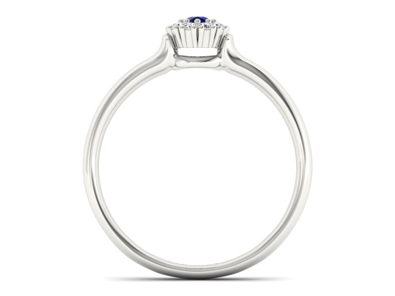 Złoty Pierścionek ze spinelem i brylantami - P15249bsp - 2