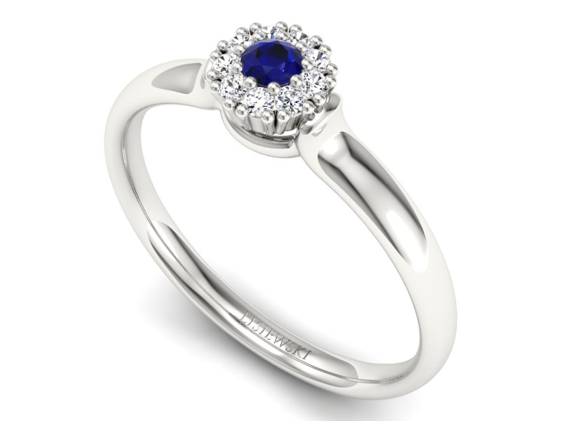 Złoty Pierścionek ze spinelem i brylantami - P15249bsp - 3