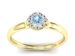 Pierścionek z topazem i brylantami złoto 585 - P15249zba