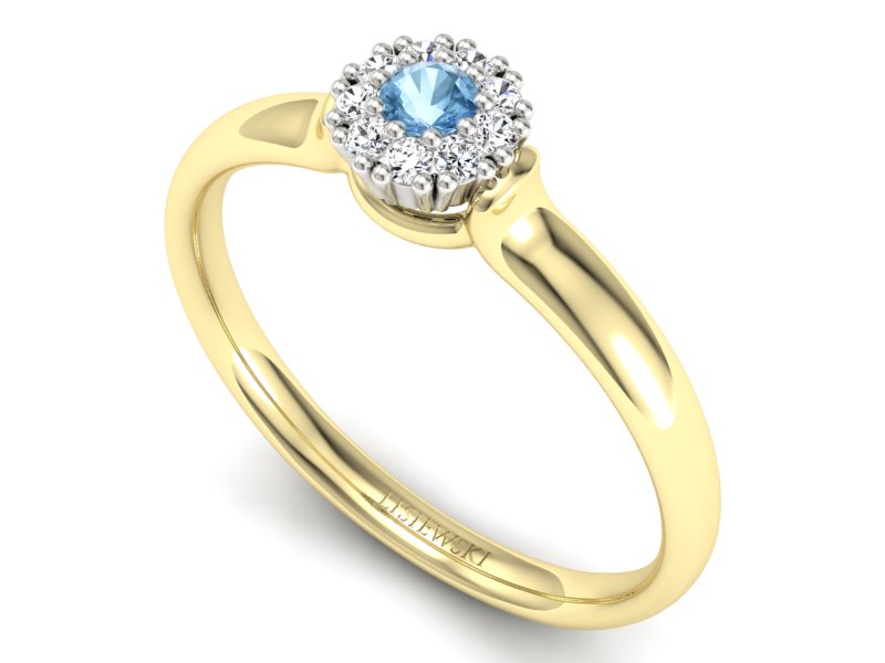 Pierścionek z topazem i brylantami złoto 585 - P15249zba - 3