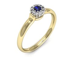 Pierścionek zaręczynowy z szafirem i diamentem - P15249zbszc