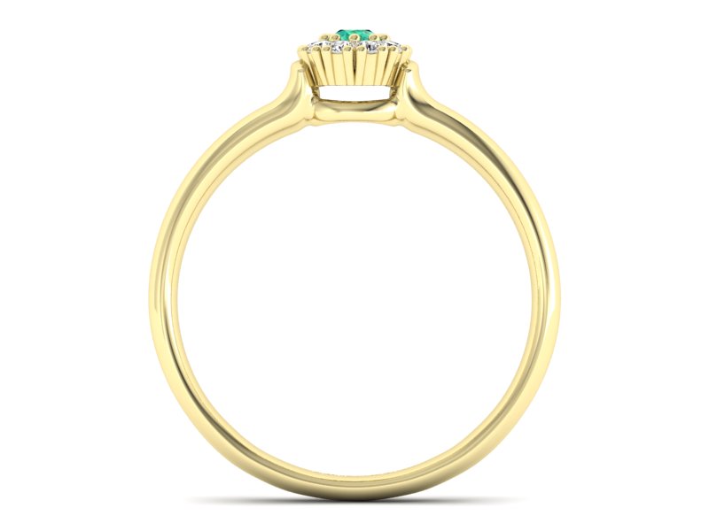 Złoty Pierścionek ze szmaragdem i brylantami - P15249zsm - 2