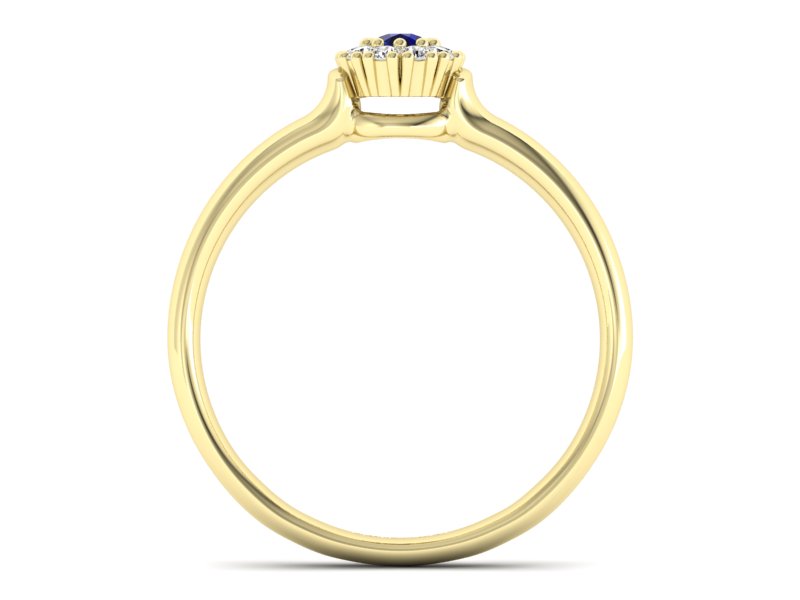 Pierścionek ze spinelem i brylantami żółte złoto - P15249zsp - 2