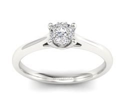 Złoty pierścionek z brylantami białe złoto - P15250b