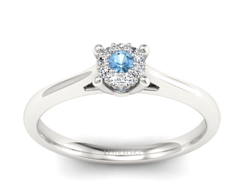 Złoty pierścionek z topazem i brylantami - P15250ba - 1