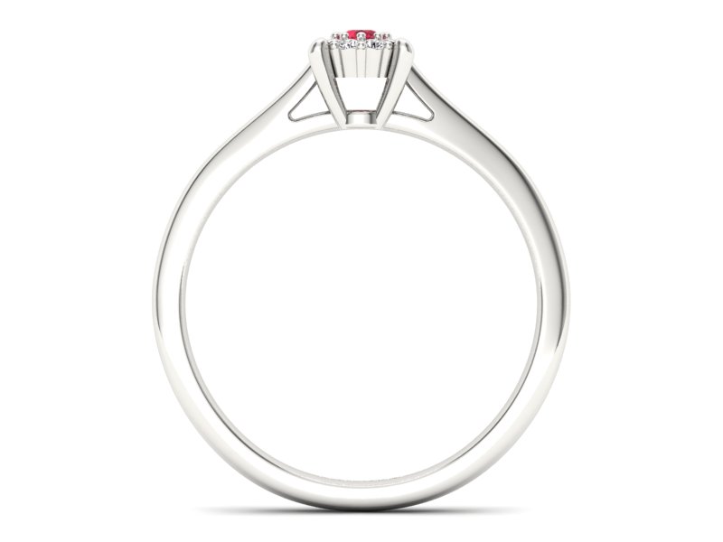 Pierścionek z rubinem i brylantami białe złoto - P15250br1 - 2
