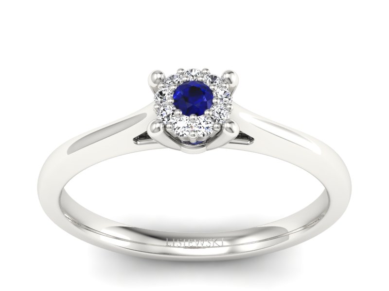 Złoty pierścionek ze spinelem i brylantami - P15250bsp - 1