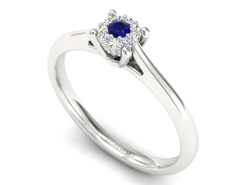 Złoty pierścionek ze spinelem i brylantami - P15250bsp