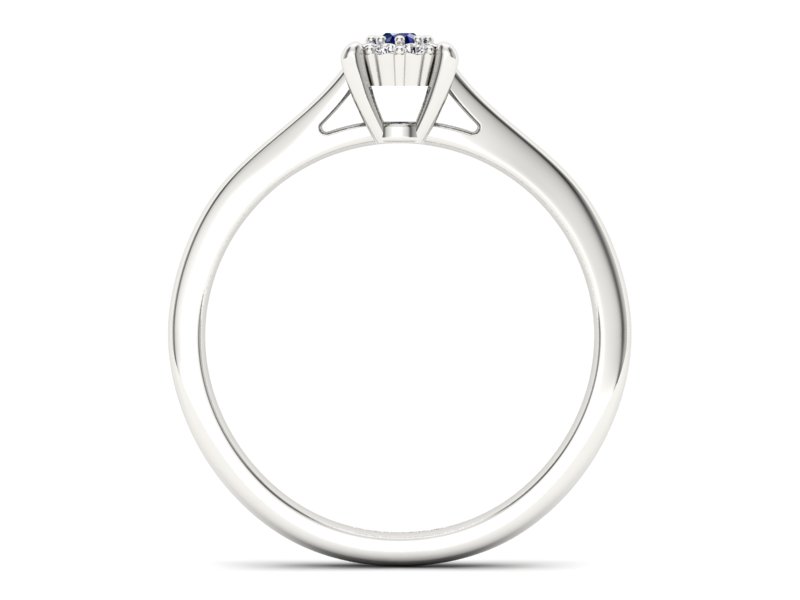 Złoty pierścionek z szafirem i brylantami - P15250bsz