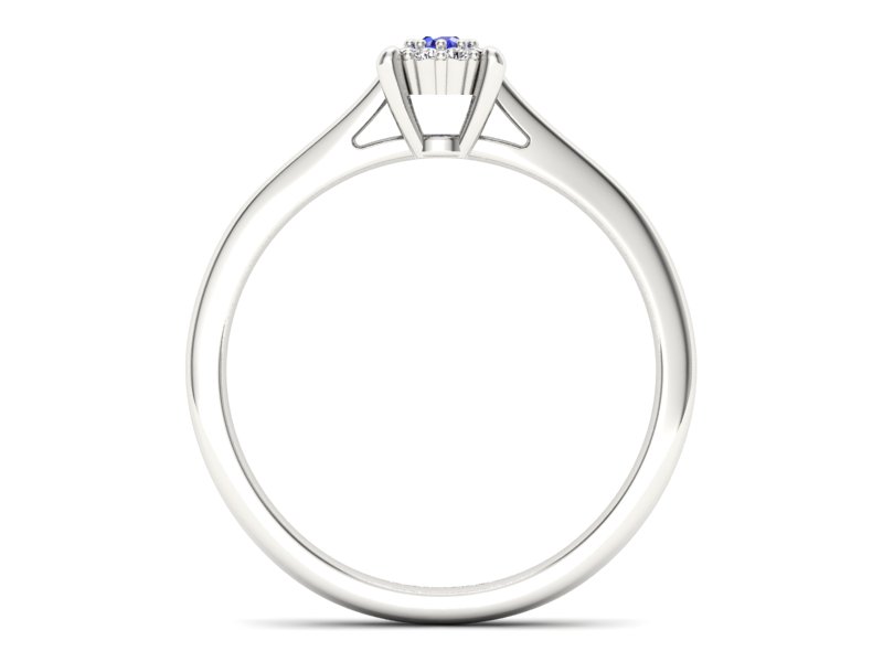 Pierścionek z szafirem i brylantami białe złoto - P15250bszc