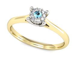 Złoty Pierścionek topaz i brylanty złoto 585 - P15250zba