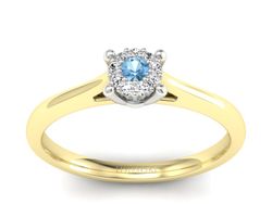 Złoty pierścionek z topazem i brylantami - P15250zba