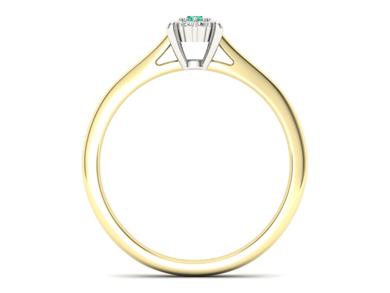 Złoty pierścionek ze szmaragdem i diamentami - P15250zbsm - 2