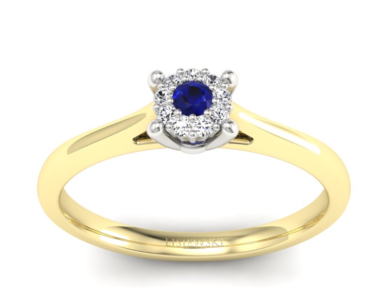 Złoty pierścionek ze spinelem i brylantami - P15250zbsp - 1