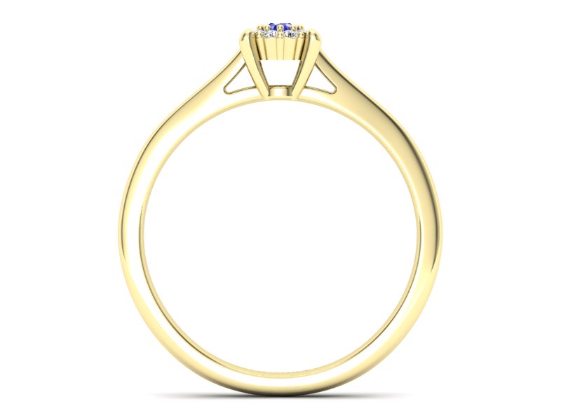 Złoty pierścionek z szafirem i diamentami - P15250zszc