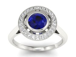 Złoty pierścionek ze spinelem i brylantami - P15258bsp