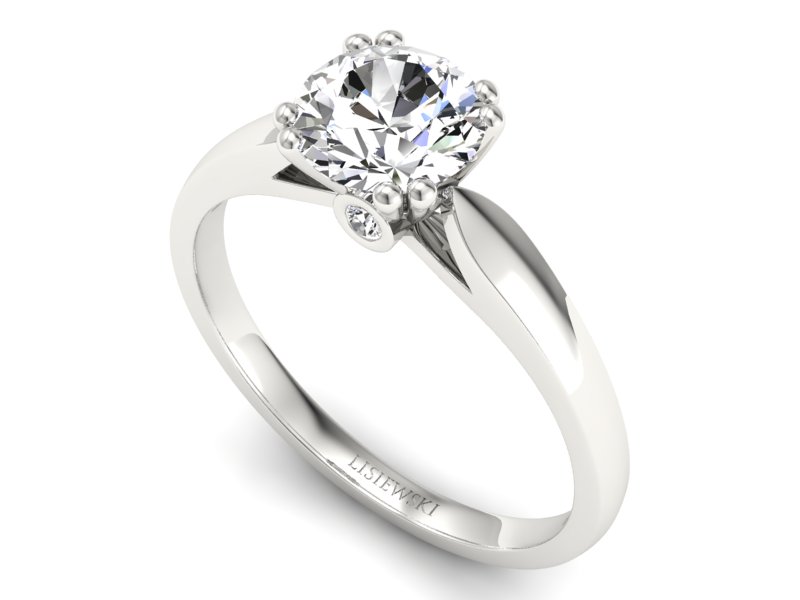 Złoty pierścionek białe złoto z brylantami - P15259b - 3