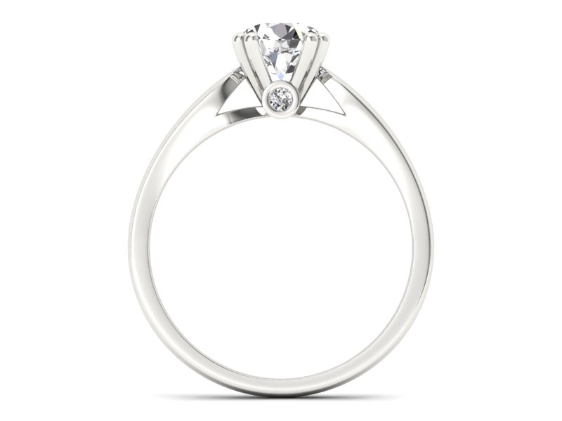 Złoty pierścionek białe złoto z brylantami - P15259b - 2