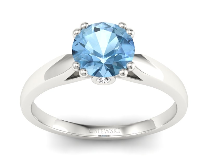 Złoty pierścionek z topazem i brylantami - P15259ba - 1