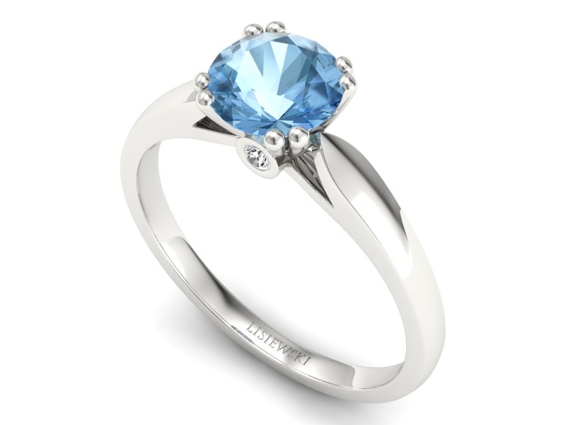 Złoty pierścionek z topazem i brylantami - P15259ba - 3