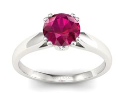 Pierścionek z rubinem i brylantami białe złoto - P15259br