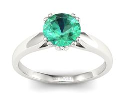 Złoty pierścionek ze szmaragdem i brylantami - P15259bsm