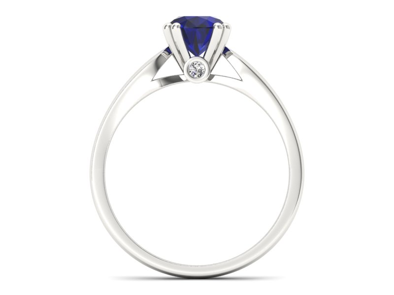 Złoty pierścionek ze spinelem i brylantami - P15259bsp - 2