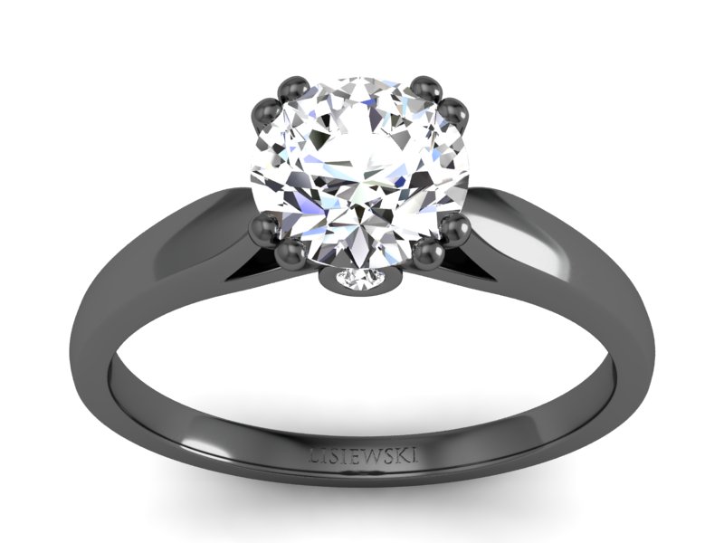 Pierścionek zaręczynowy z diamentami czarne złoto - p15259cz - 1