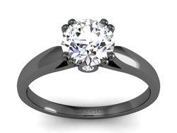 Pierścionek zaręczynowy z diamentami czarne złoto - p15259cz