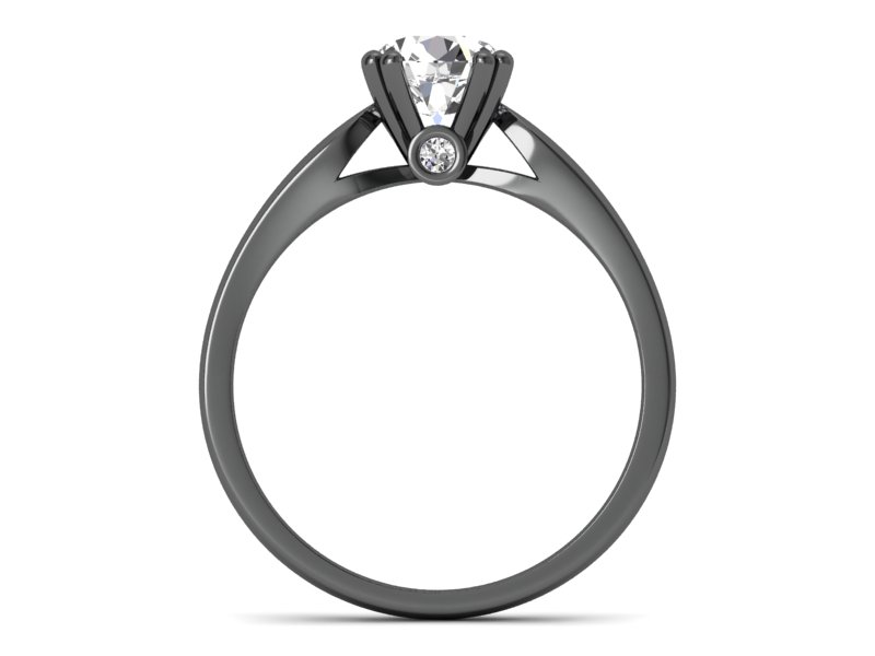 Pierścionek zaręczynowy z diamentami czarne złoto - p15259cz - 2