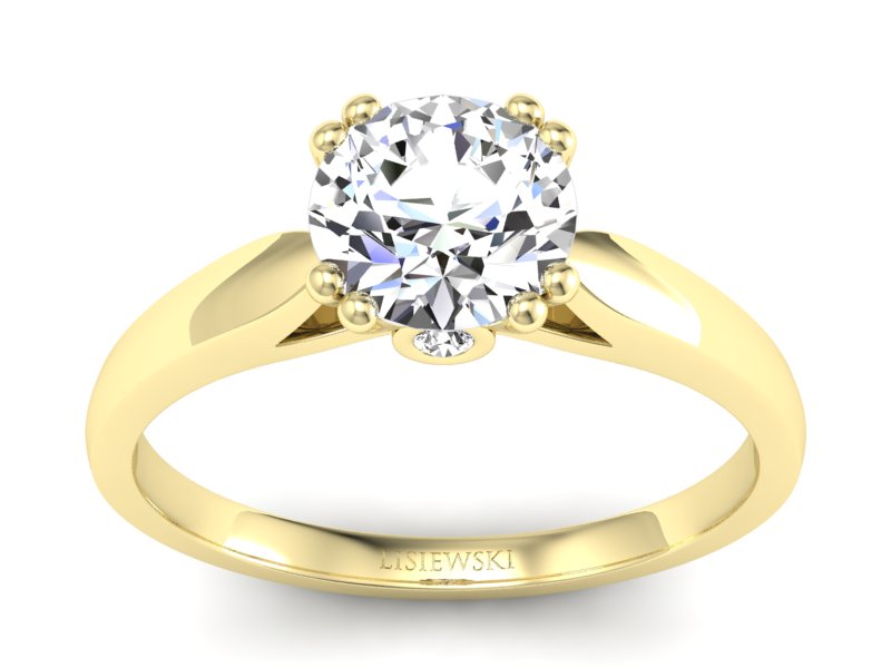 Złoty pierścionek z brylantami żółte złoto - P15259z - 1