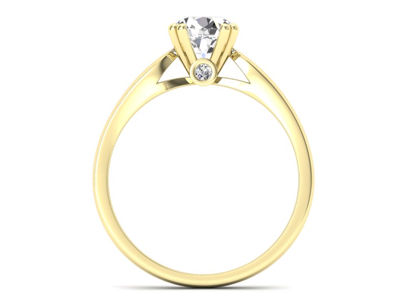 Złoty pierścionek z brylantami żółte złoto - P15259z - 2