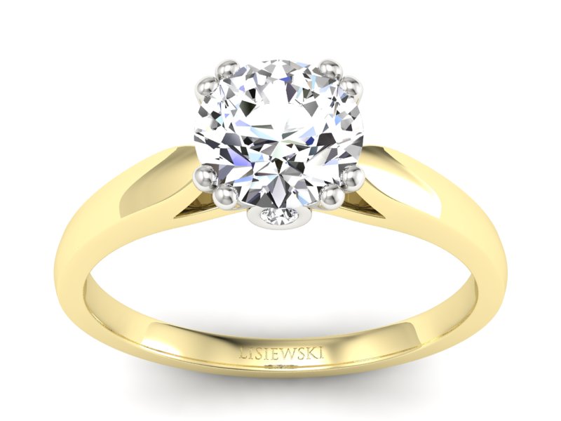 Pierścionek z brylantami żółte i białe złoto - P15259zb - 1