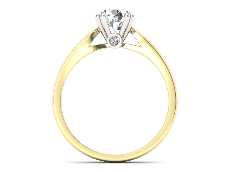 Pierścionek z brylantami żółte i białe złoto - P15259zb - 2