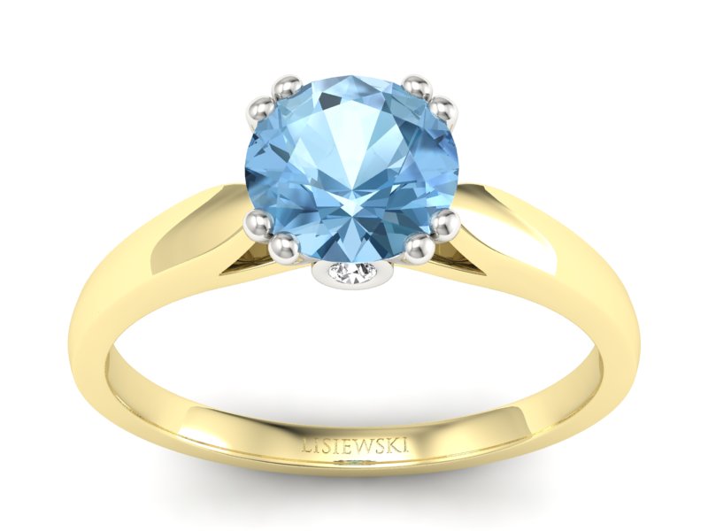 Pierścionek z topazem z brylantami - P15259zba - 1