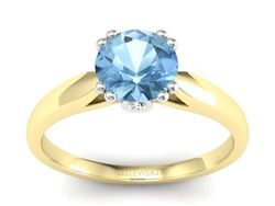 Pierścionek z topazem z brylantami - P15259zba