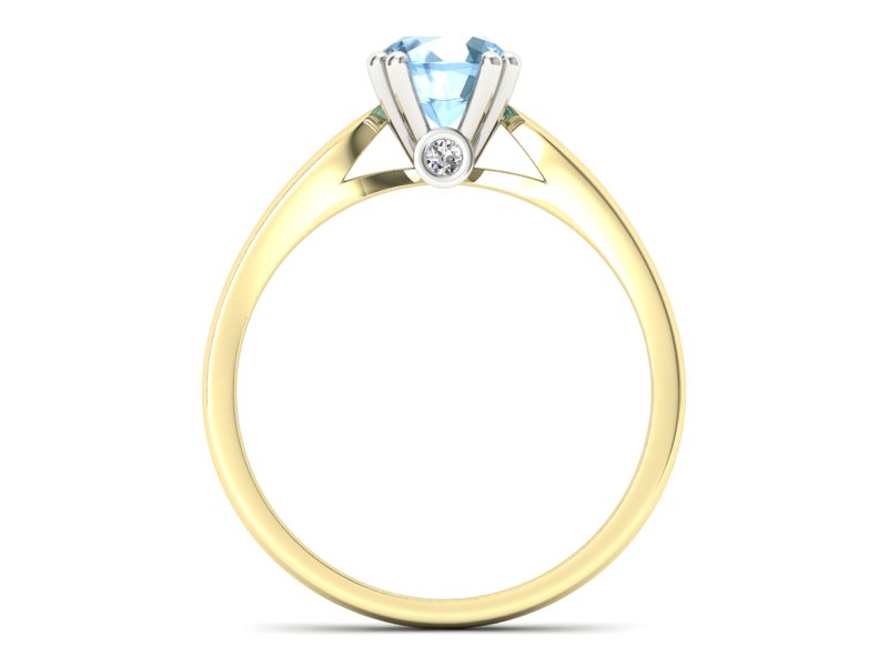 Pierścionek z topazem z brylantami - P15259zba - 2