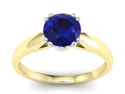 Złoty pierścionek ze spinelem i brylantami - P15259zbsp