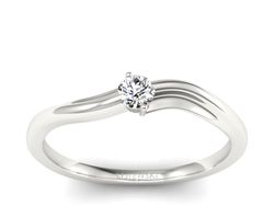 Złoty pierścionek z brylantem białe złoto - p15261b