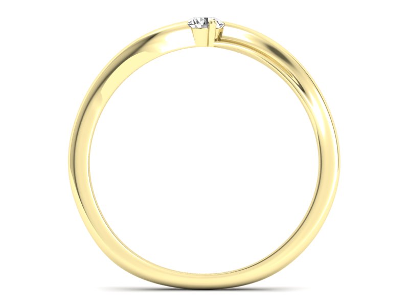 Złoty pierścionek z diamentem żółte złoto - p15261zP - 2